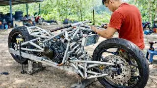 How I Built a Homemade Motorcycle From Scratch!