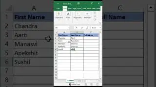 Excel Trick 1 How to merge the content of two cells without using formula #shorts #excel