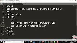 Nested Html Unordered Inside List in Html Course Series on Part-50