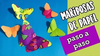 Mariposas de papel en 3 minutos/ origami paper/easy origami butterfly /  paper craft