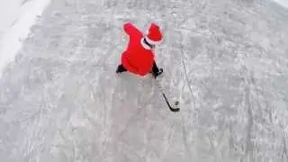 GoPro Santa Schools Naughty Kids In Pond Hockey