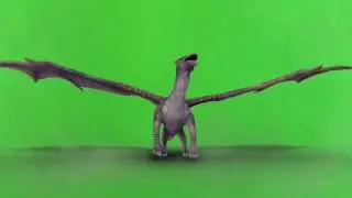 GREEN SCREEN FOOTAGE DRAGON ANIMATION FIRE
