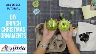 DIY Grinch Ornament | Using Your Cricut to Create a Grinch Face Ornament | Assembly Tutorial