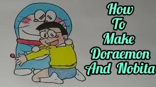 #How to make Doraemon😍And Nobita❤from Doraemon #Drawing #SJ Drawing Academy #True❤ friends #cute