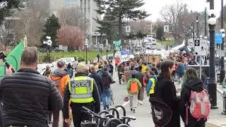 In front of the Empress Hotel. March to Save the Old Growth Forest 1% Left
