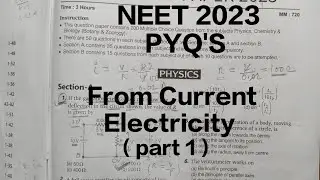 Current Electricity class 12th physics NEET 2023 PYQ's || #physics #neet #neet2025