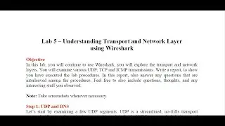 CN Lab Week 5 | Step 1 and Step 2 (a) | UDP and TCP | Understanding transport and network layer