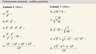 PODSTAWOWE  RACHUNKI  -  SZYBKA  POWTÓRKA