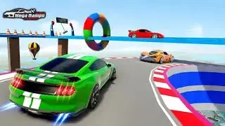 kids pretend play riding on car toys, car racing kids' games,