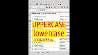 UPPERCASE to lowercase in Excel