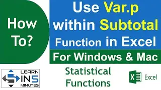 How to use Var.p (Variance) within Subtotal Function in MS Excel | Learn in 5 Minutes