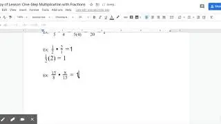 Lesson: One-Step Multiplication with Fractions - Google Docs