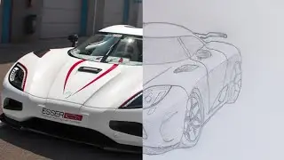 How to draw a Koenigsegg Agera #how #to #draw #car #drawing #rasm #chizish #как #нарисовать #машину