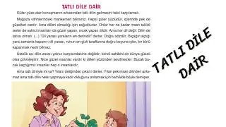 4. Sınıf Türkçe Ders Kitabı / Tatlı Dile Dair (Etkinlikler)