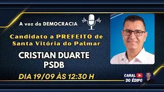 CRISTIAN DUARTE - PSDB | 4ª DE 4 ENTREVISTAS COM CANDIDATOS A PREFEITO DE SANTA VITÓRIA DO PALMAR