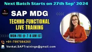 SAP MDG Latest DEMO 19th Sep'24 💻 || Next batch will start on 27th Sep'24