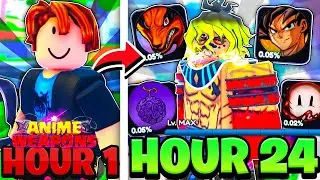 I Spent 24+ HOURS F2P Going NOOB To Pro On Anime Weapons!
