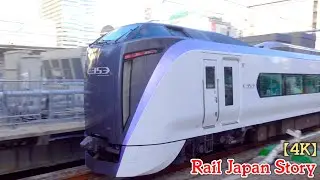 E353 series trains at Shinjuku Station, Tokyo, Japan, September 2024