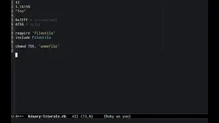 Binary Literals in Ruby