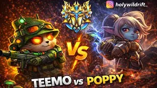 Rank 1 Teemo VS Poppy Top Lane BEST Comeback | WildRift LEGENDARY Ranked 4K Gameplay