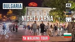 Varna Night Walk 🇧🇬: Exploring the City’s Relaxing Night Walk 🌙✨ 🚶‍♂️4К 🎧 2024