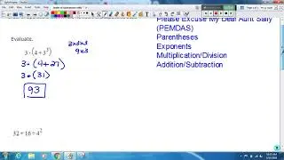 Order of Operations with Whole Numbers and Exponents Basic