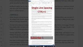 MS Word Line Spacing Shortcuts Keys