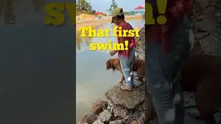 That first swim ❤️🤗🥰 wuhooooooo!!!!