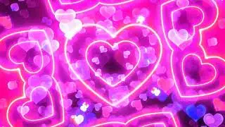 pink neon lights glow love heart particles // 