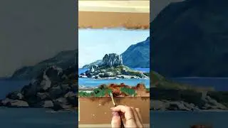 Transforming Vacation Memories into Art 🎨✨ Greek Island Painting #artshorts