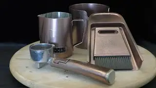 Accessories For SteamPunk Espresso Coffee Machine coffee knock box, milk pitcher, broom, dustpan set