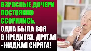 Взрослые дочери постоянно  ссорились, одна была вся в кредитах, другая - жадная скряга!