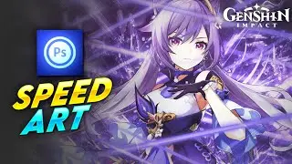 Speed Art | Anime Logo GFX Keqing Genshin Impact - Tutorial Photoshop Touch Android