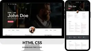 Design Complete Responsive Personal Portfolio Website using HTML CSS Javascript