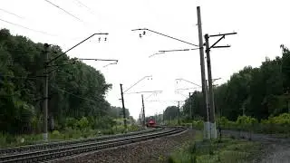 Электропоезд ЭД4М-0344 отправляется с о.п Репьёво