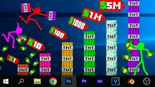 Stickman vs Minecraft Animation | ALL KINDS of Rainbow TNT | Stickman Cartoon Movie