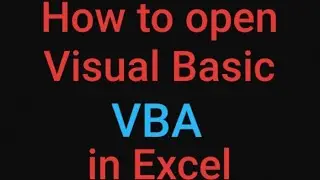 How to open VBA editor in Excel |How to start VBA editor in Excel | Open visual basic editor 