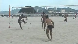 Beach Soccer Volleyball in Santos, Brazil
