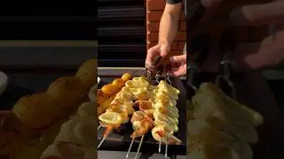 Кальмары с картошкой на углях
