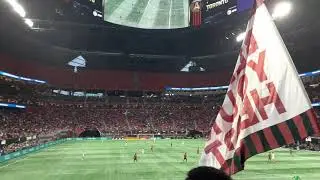 The supporter section at the Atlanta United game