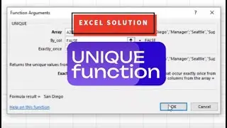 Unique function | Microsoft Excel 365