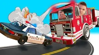 ПОЛИЦЕЙСКИЕ против ПОЖАРНЫХ в GTA5!!! Работаем на ПОЖАРНОЙ МАШИНЕ
