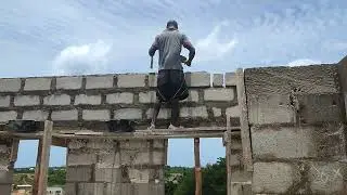 Building 🏫 in Ghana. Airbnb After Lintel. Beautiful. Roofing Coming up Soon.