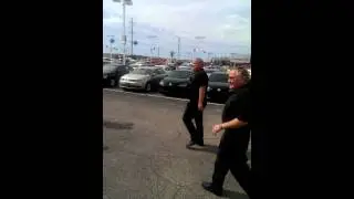 Fat man foot race