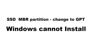 Cannot install Windows on new SSD drive error problem 