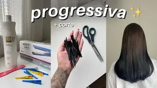 progressiva passo a passo + corte sozinha em casa ✂️
