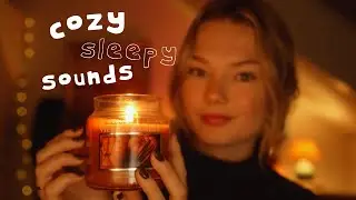 ASMR gentle, cozy sounds for sleep (binaural whispers, wood and glass tapping)