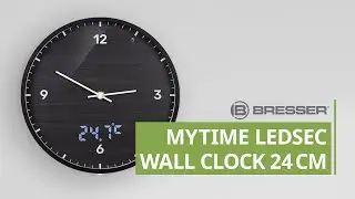 BRESSER MyTime LEDsec wall clock 24 cm with temperature display