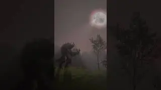 Mysterious attack of a werewolf wolf in the forest thicket #shorts