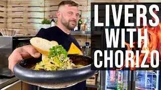 LIVERS WITH CHORIZO & DIRTY MARTINI | Chef's Gear Recipes